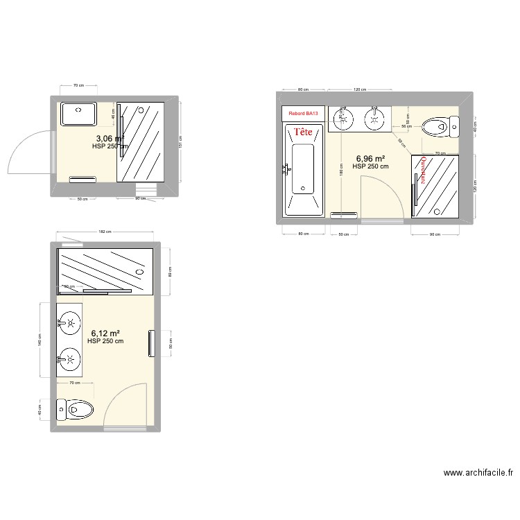 SDB. Plan de 0 pièce et 0 m2