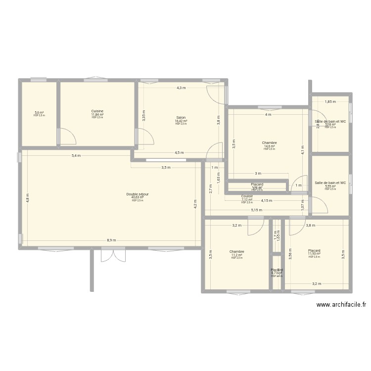 My house. Plan de 12 pièces et 132 m2