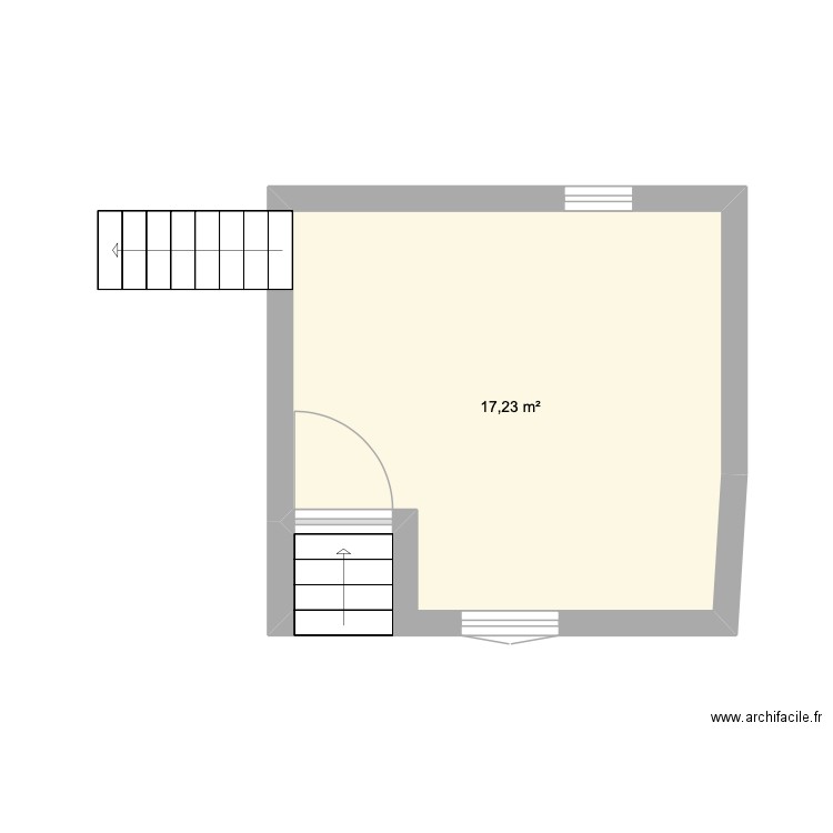 Cuisine Logan. Plan de 1 pièce et 17 m2