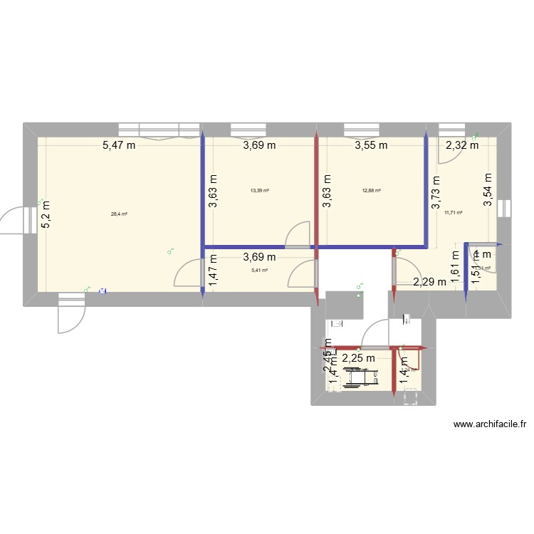 Plan Ecole corrig&eacute;. Plan de 0 pièce et 0 m2