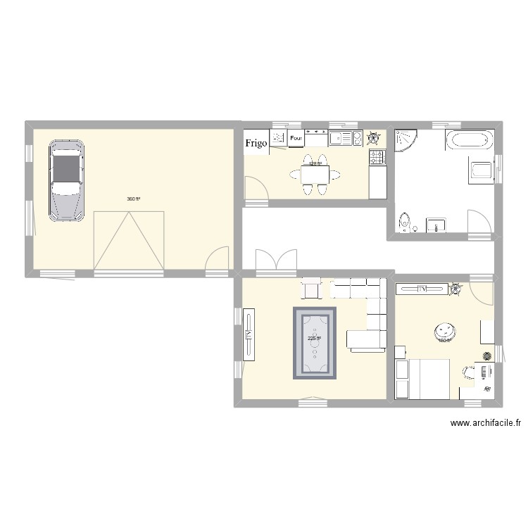 WOw. Plan de 4 pièces et 80 m2
