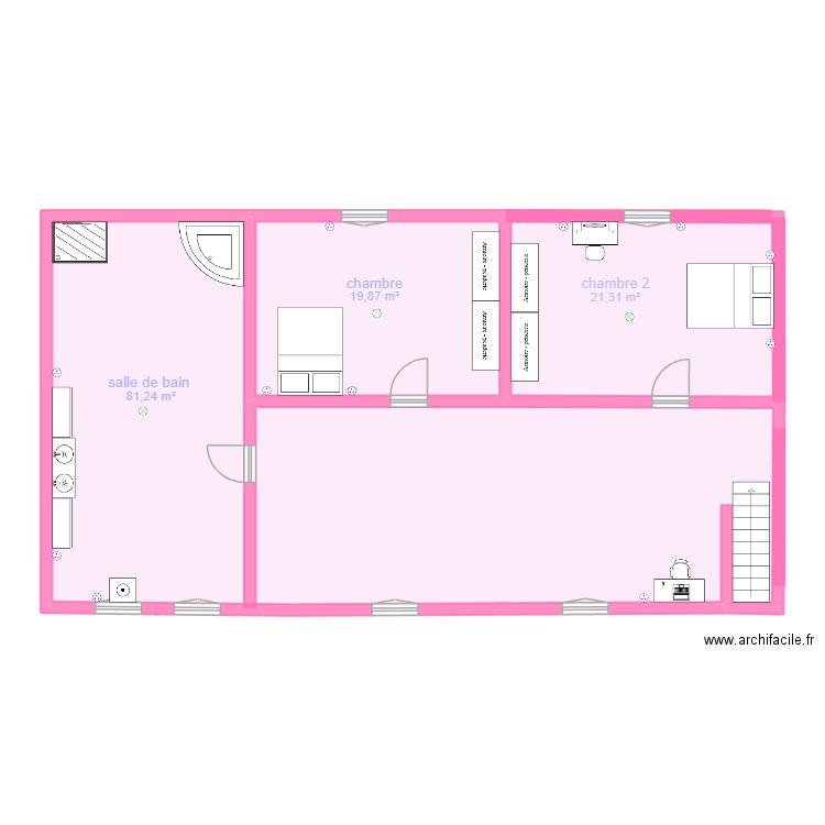 villa. Plan de 3 pièces et 122 m2