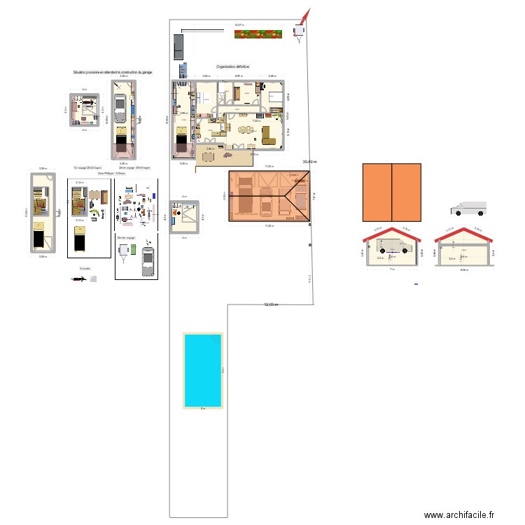 Duras définitif 3 cars. Plan de 19 pièces et 369 m2