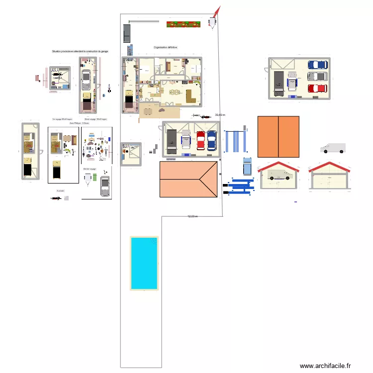 Duras d&eacute;finitif 3 cars. Plan de 20  et 458 m²