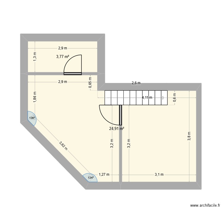 planmaison. Plan de 2 pièces et 29 m2