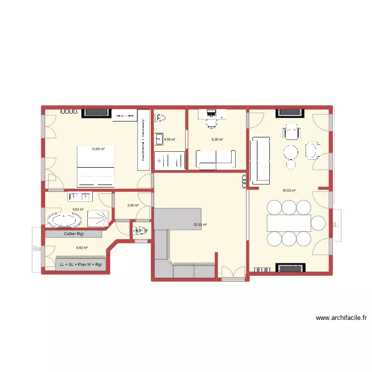 PAC buanderie / cellier + Sde. Plan de PAC buanderie / cellier + Sde. Plan de