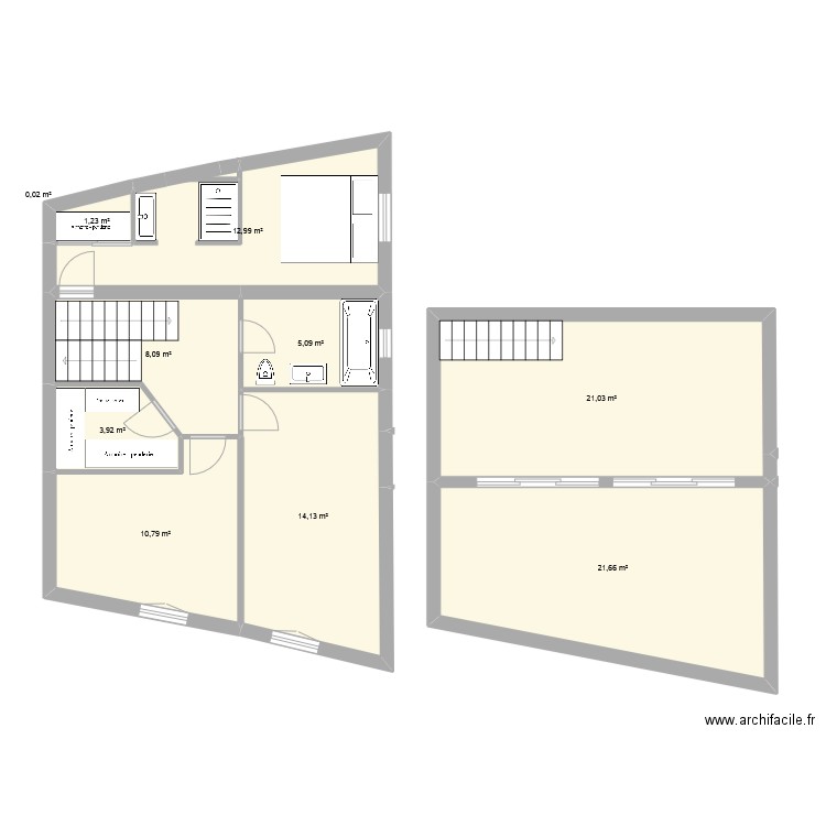 maison luzinay ETAGE1 VERSION 3. Plan de 10 pièces et 99 m2