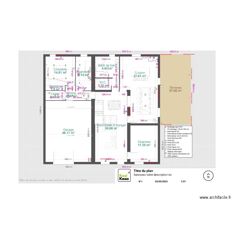Extension maison RDC PLAISANT. Plan de 0 pièce et 0 m2