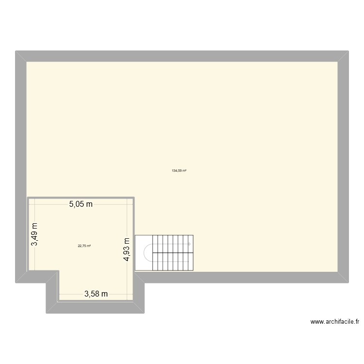 Blanc Noyer. Plan de 2 pièces et 181 m2