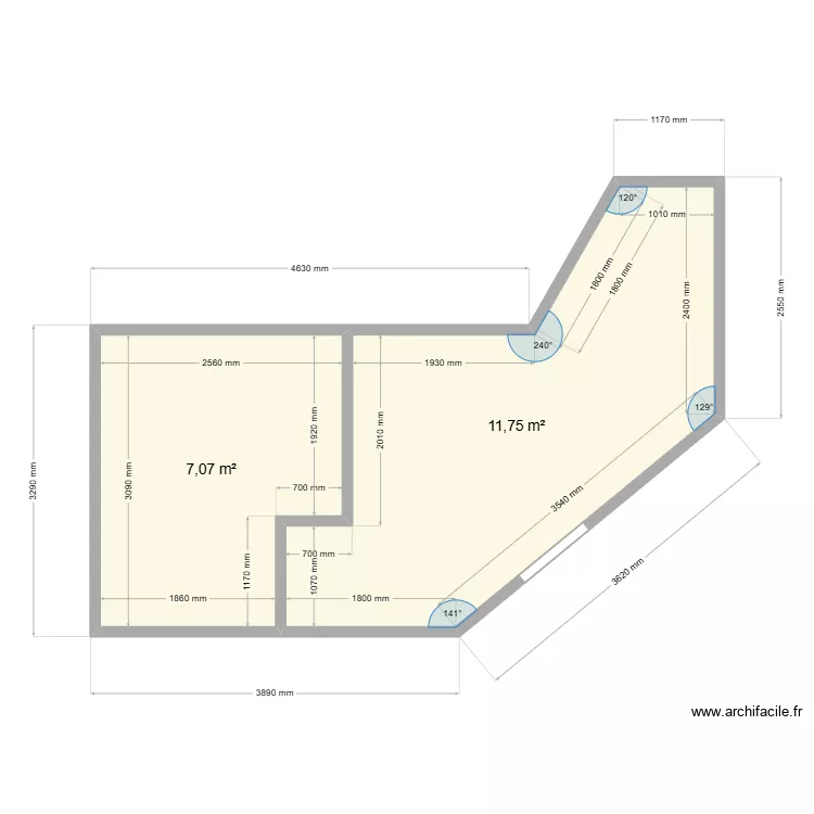 LA BONNE POZ. Plan de 2  et 19 m²