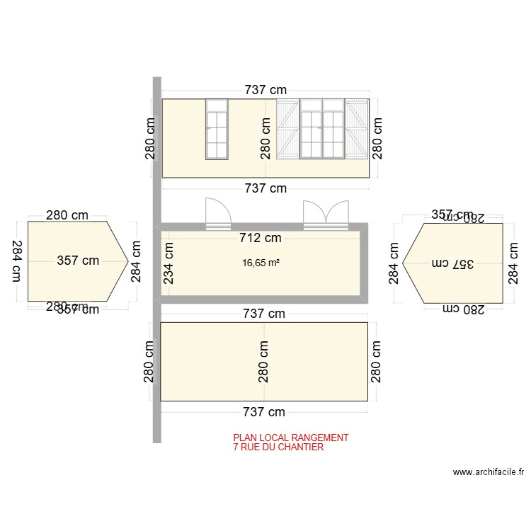 NOUVEAU BATIMENT . Plan de 1 pièce et 17 m2
