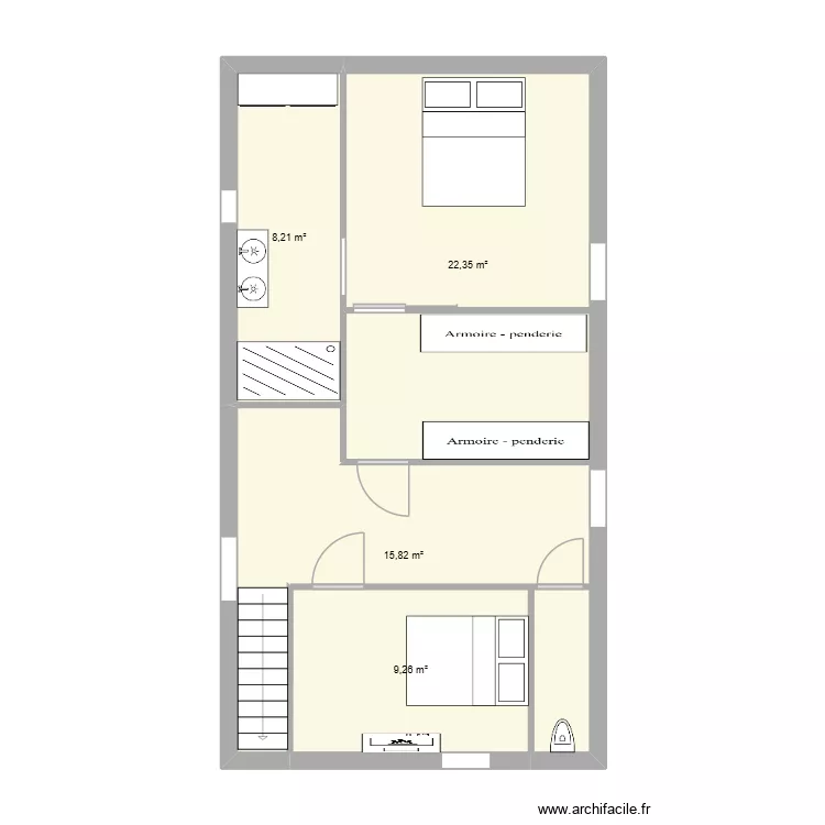 Etage Dompierre Final. Plan de 4 et 56 m² Etage Dompierre Final. Plan de 4 et 56 m²
