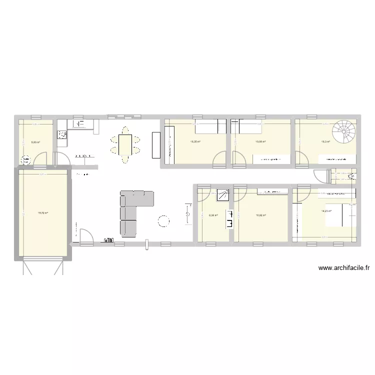 maison. Plan de 8 pièces et 84 m² maison. Plan de 8 pièces et 84 m²