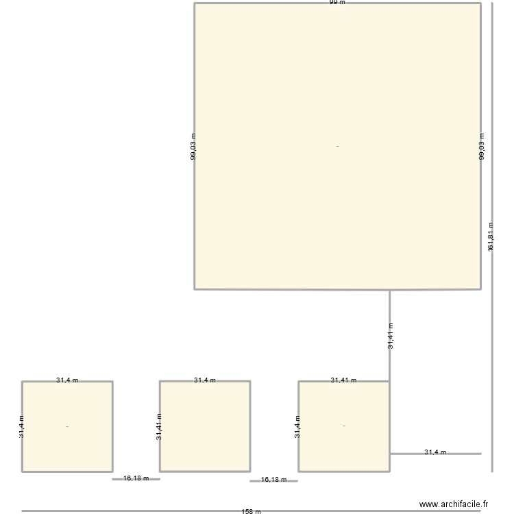 mikerinos. Plan de 4 pièces et 3998 m2