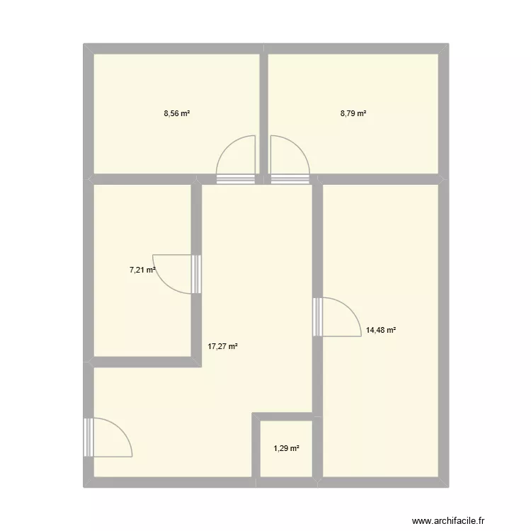 BAT 221 RDC. Plan de 6  et 58 m²