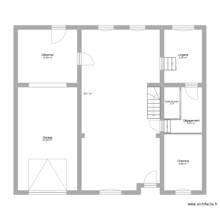 Anjou - Rez de Chaussé - Vierge. Plan de 7 pièces et 112 m2