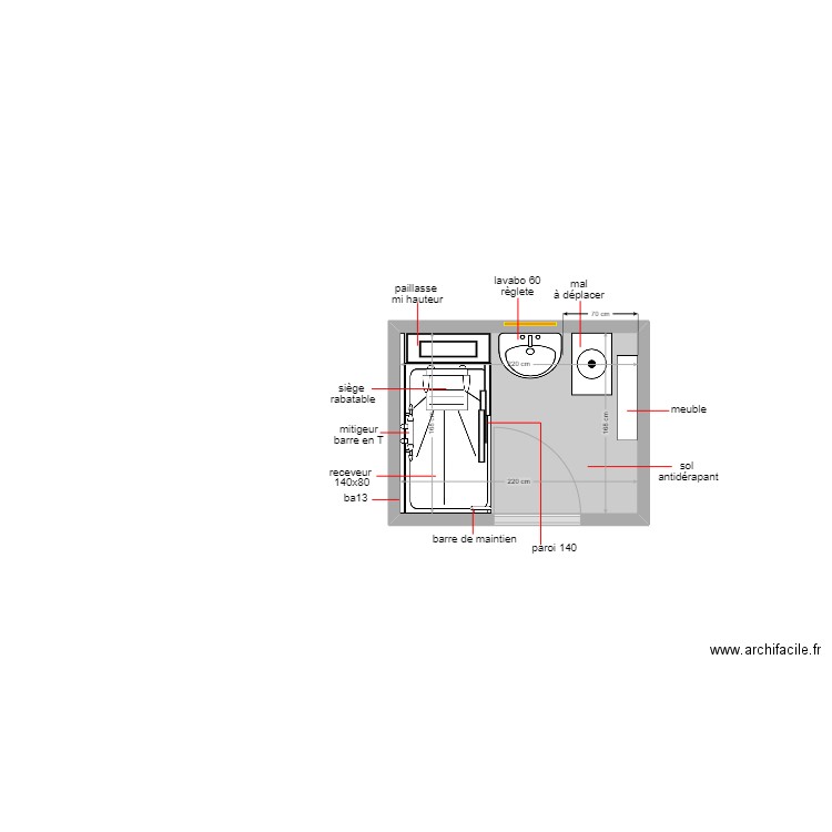 guennec. Plan de 1 pièce et 4 m2
