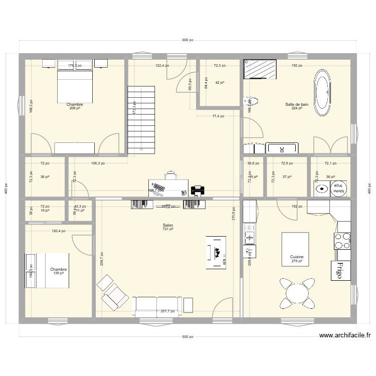 Maison1 40x50. Plan de 0 pièce et 0 m2 Maison1 40x50. Plan de 0 pièce et 0 m2