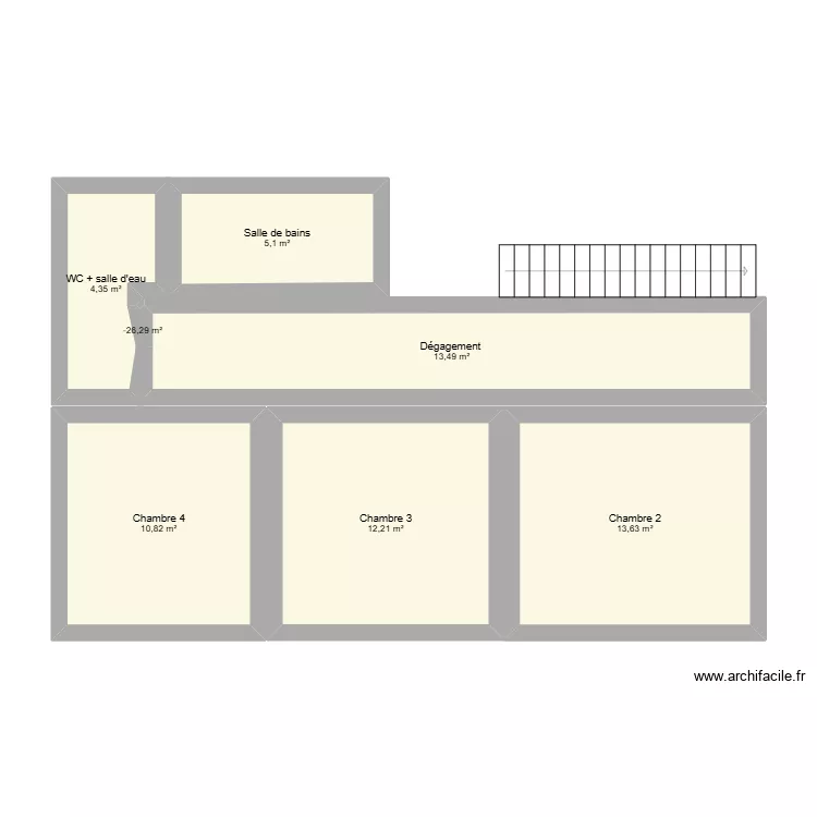ETAGE BUISSON. Plan de 7 pièces et 60 m² ETAGE BUISSON. Plan de 7 pièces et 60 m²