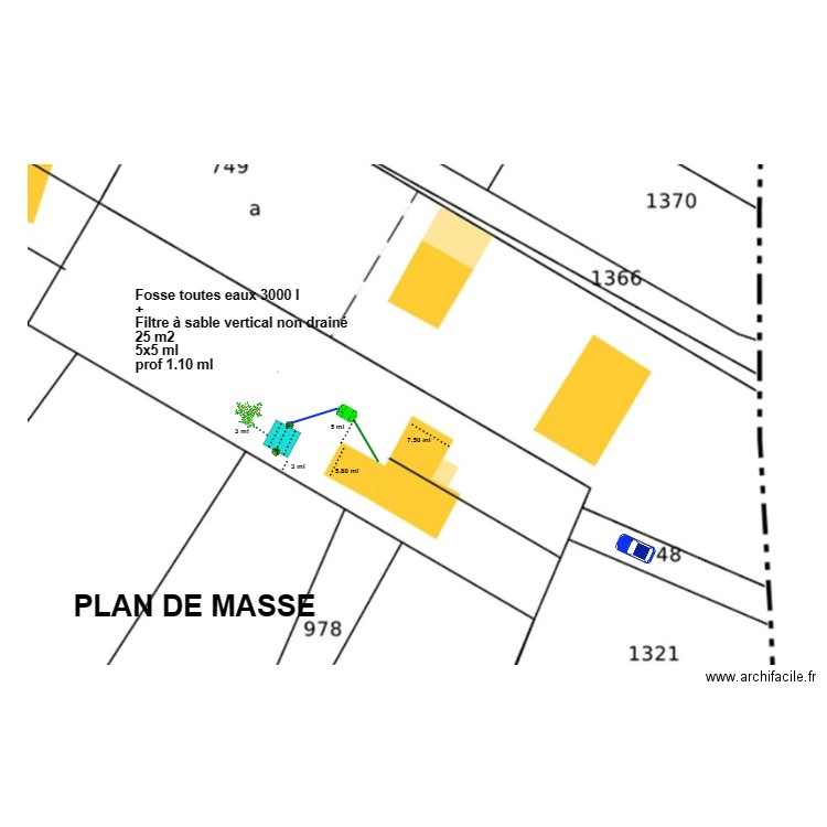 Travere. Plan de 0 pièce et 0 m2