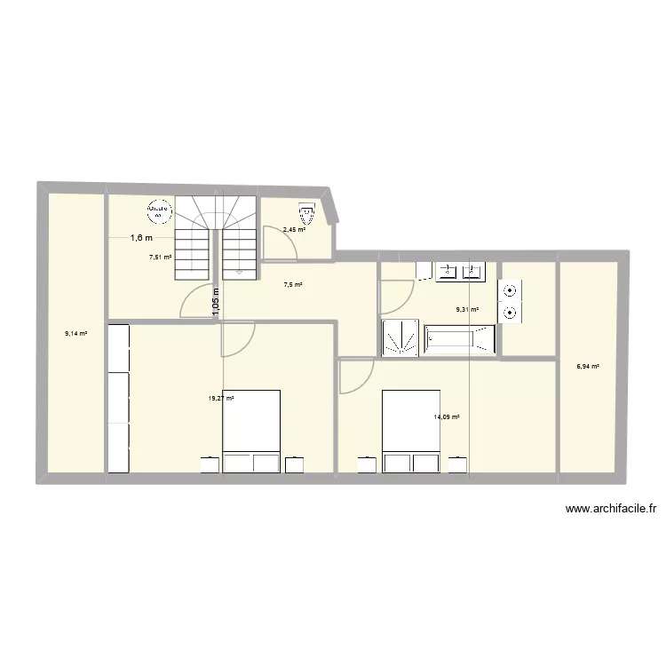 Etage 2 New Patou version Mika V2. Plan de 8 et 76 m² Etage 2 New Patou version Mika V2. Plan de 8 et 76 m²
