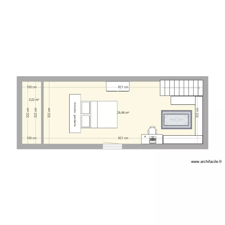 Chambre. Plan de 