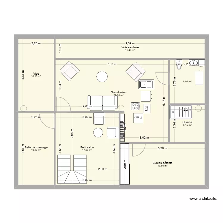 CAB CLEM MEZZANINE 2. Plan de 8 et 103 m² CAB CLEM MEZZANINE 2. Plan de 8 et 103 m²