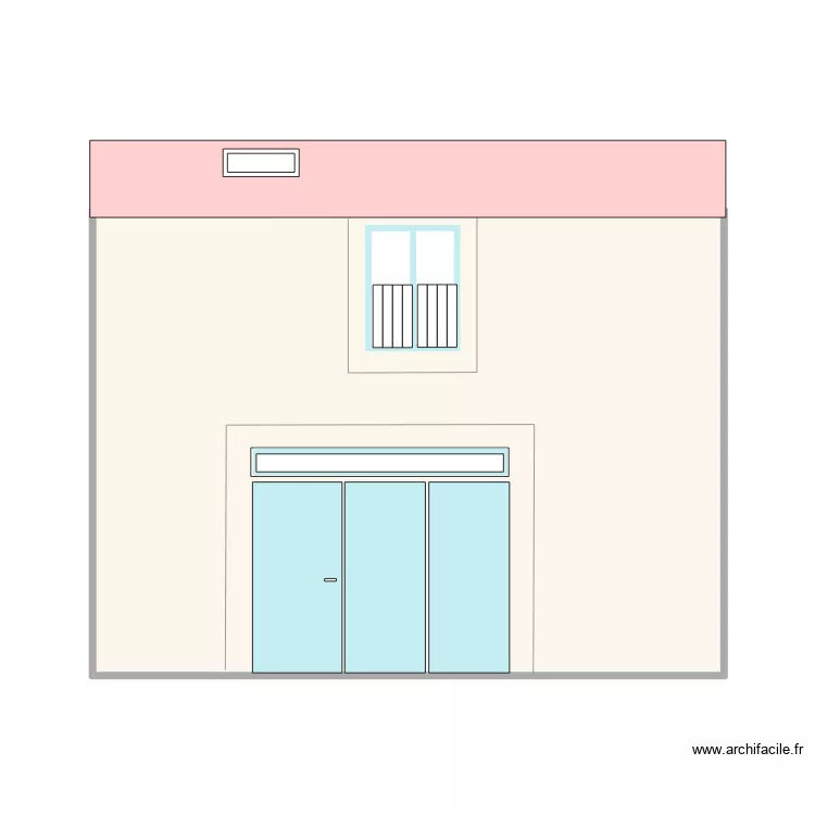 Façade une fenêtre. Plan de 1 et 36 m² Façade une fenêtre. Plan de 1 et 36 m²