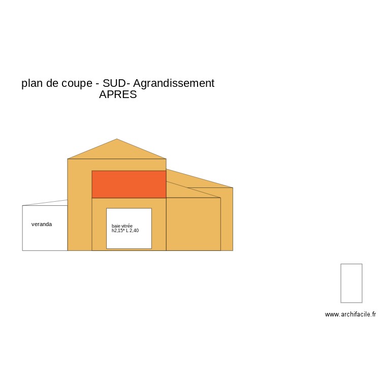  local -plan de coupe -sud-AVANT Agrandissement . Plan de 0 pièce et 0 m2