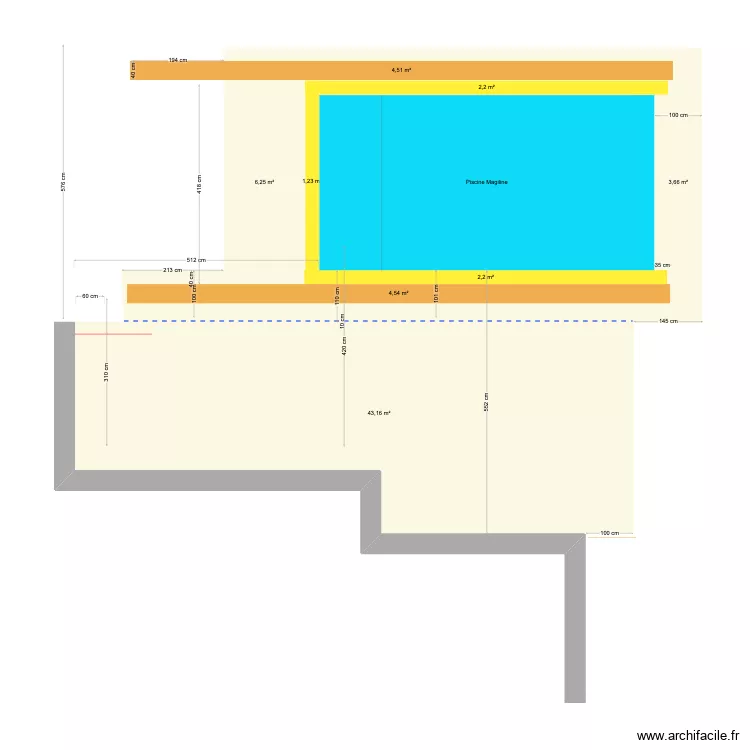 piscine. Plan de 