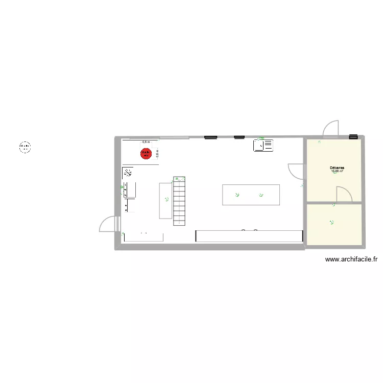 projet elec &eacute;curie. Plan de 1  et 16 m²