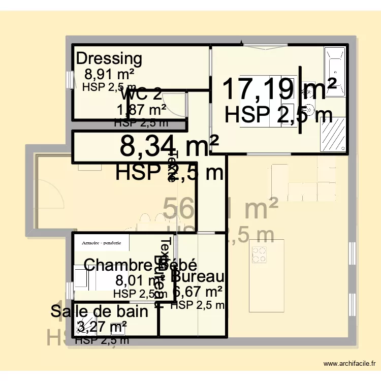 MAISON. Plan de 15  et 148 m²