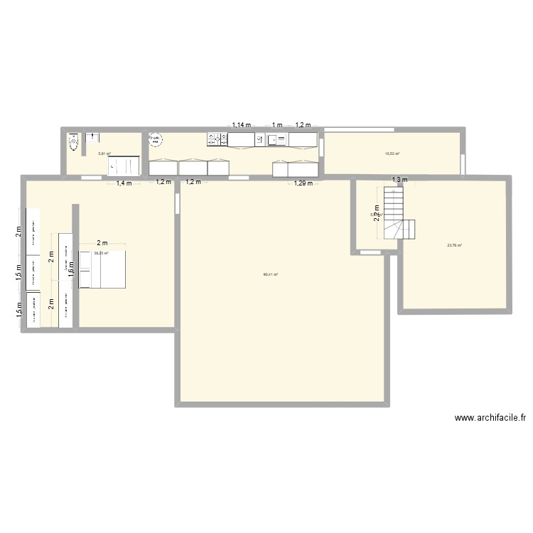 PIGEONNIER. Plan de 6 pièces et 174 m2
