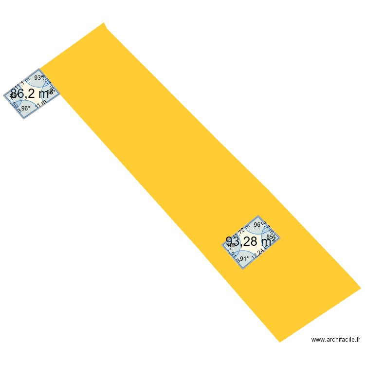 plan de masse. Plan de 2 pièces et 179 m2