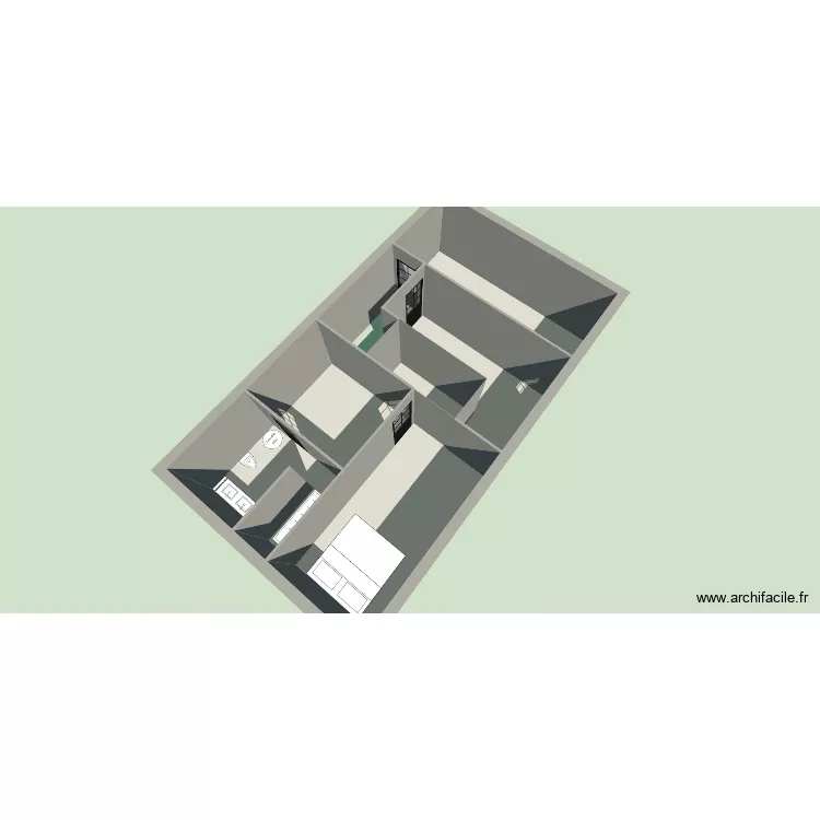 etage. Plan de 5  et 56 m²