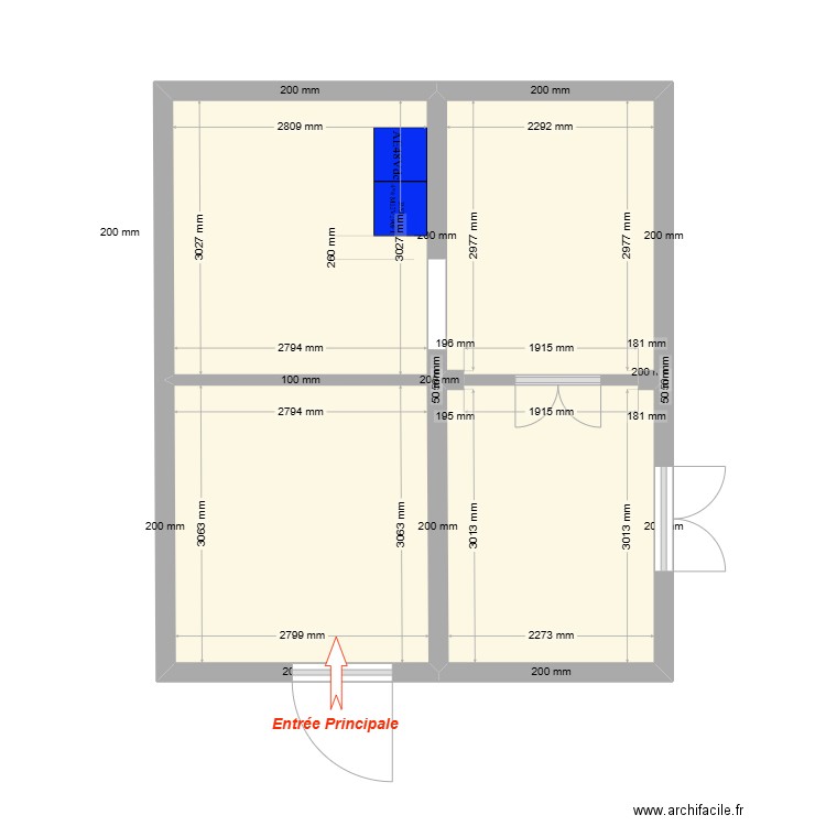 CL4 KOUNGOU. Plan de 4 pièces et 31 m2