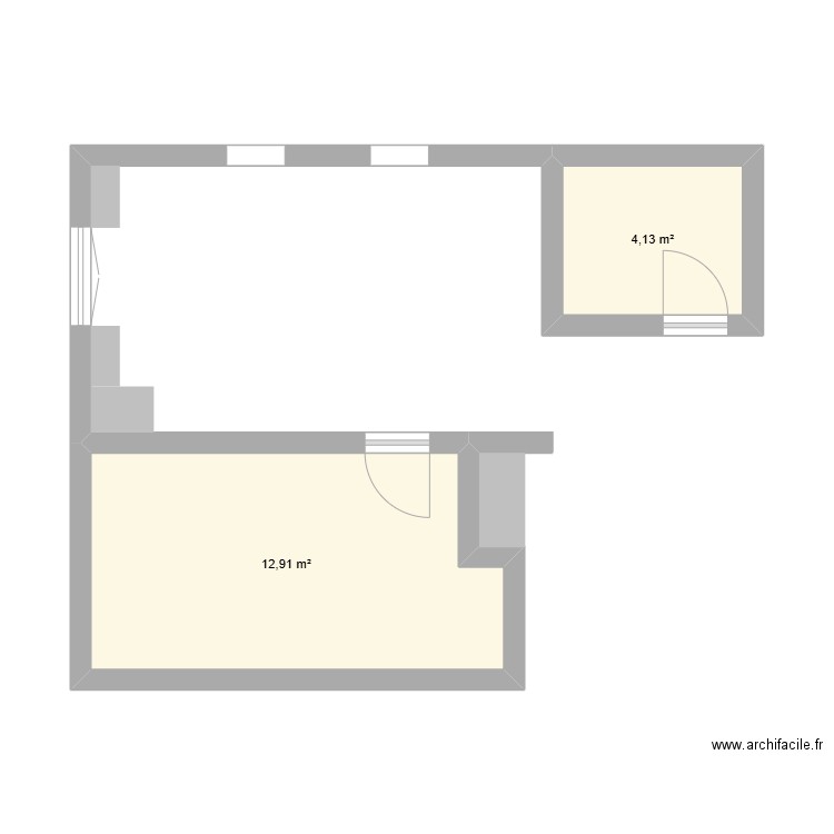 Appart digue .2. Plan de 2 pièces et 17 m2