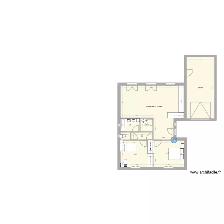 chambre 2. Plan de 8 et 95 m² chambre 2. Plan de 8 et 95 m²