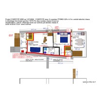 plan courtote 2D 2024 après travaux Porche+  cuisine + chambre sdb petite