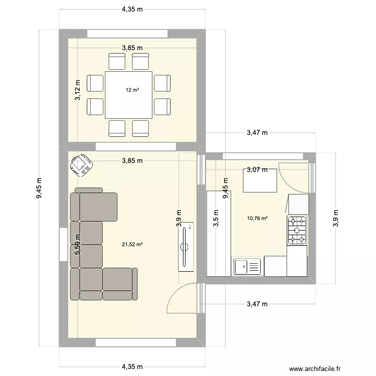 Maison beloeil. Plan de 3  et 44 m²