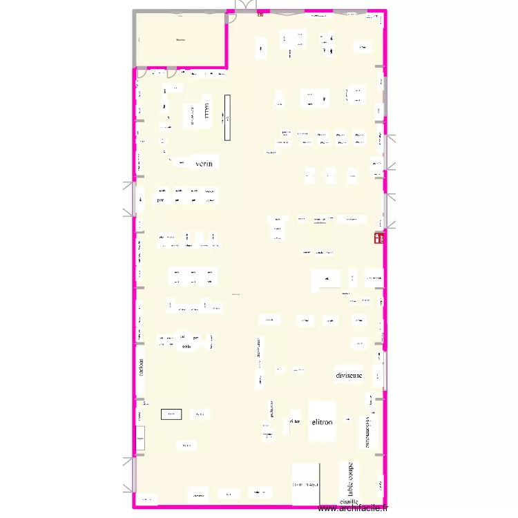 plan de l\'atelier orca. Plan de 2  et 998 m²