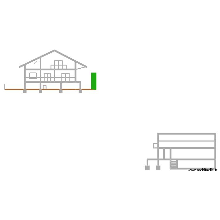 facade ouest. Plan de 32 pièces et 133 m2