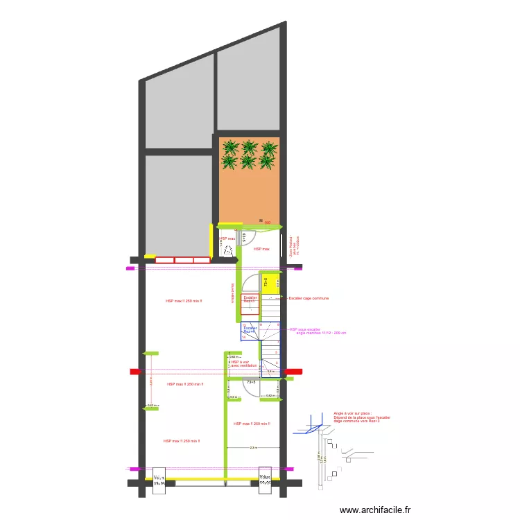 BAUCQ 77 3e &eacute;tage HSP. Plan de 8  et 99 m²