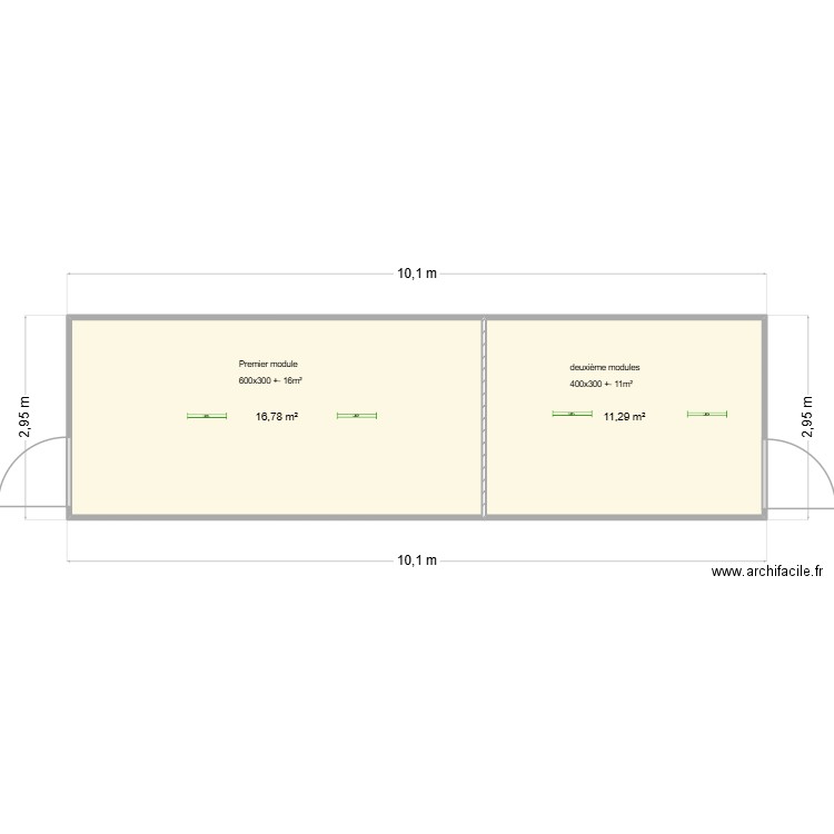 la boite a delices. Plan de 2 pièces et 28 m2