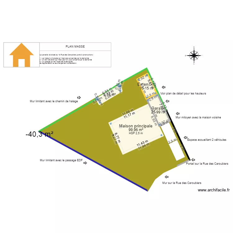 Plan masse general. Plan de 5 et 147 m² Plan masse general. Plan de 5 et 147 m²