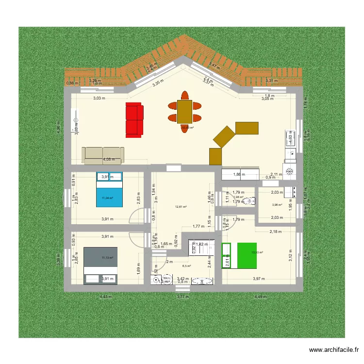Futur chez moi. Plan de 3  et 10 m²