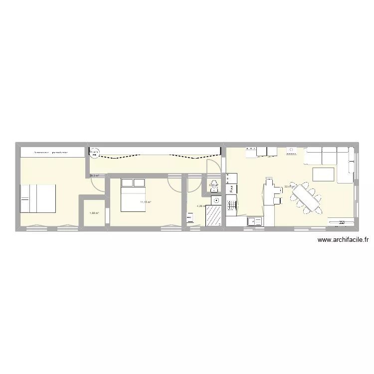 maison verrieres. Plan de 6  et 79 m²
