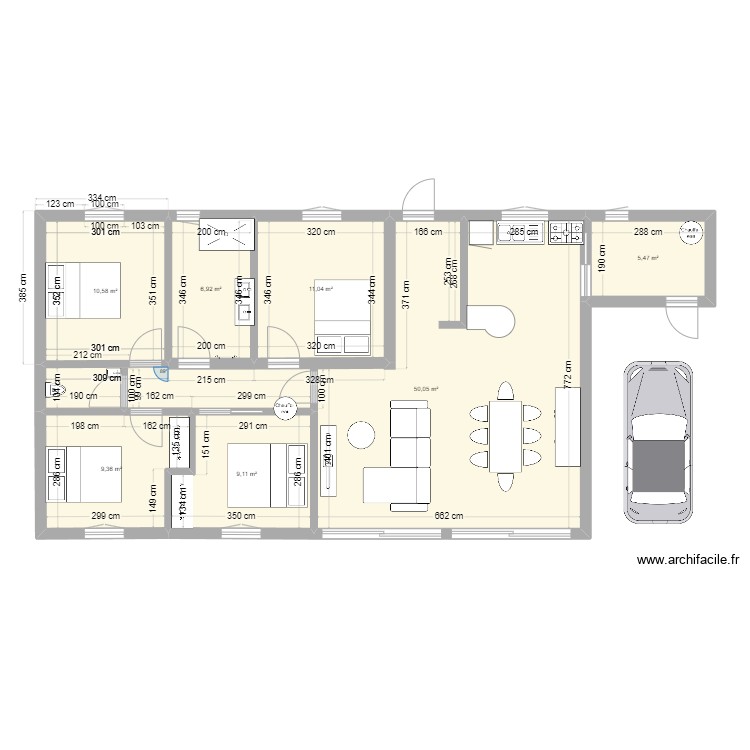 Plan maison 2 - Plan 7 pièces 103 m2 dessiné par jo0471