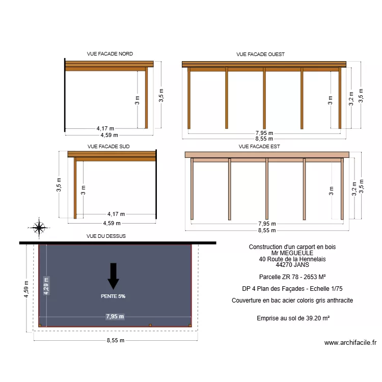 DP 4 MEGUEULE. Plan de DP 4 MEGUEULE. Plan de