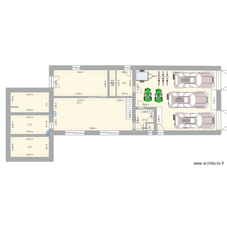 Plan garage buanderie. Plan de 7 pièces et 175 m2